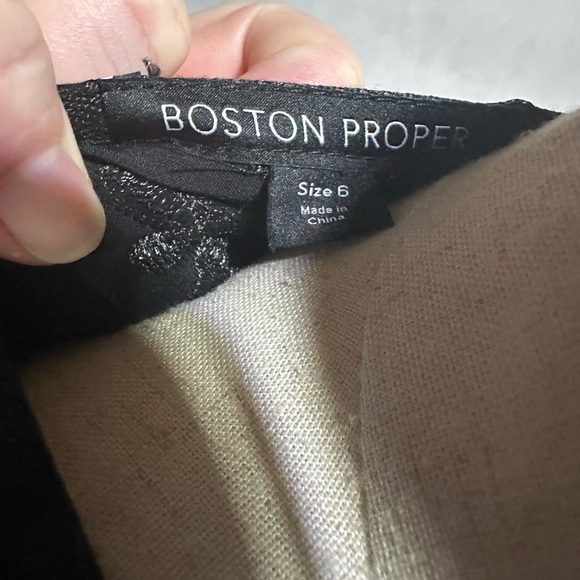 Boston Proper Embroidered Eyelet Fit & Flare Wrap Dress Asymmetrical Black Sz 6 - Picture 5 of 7